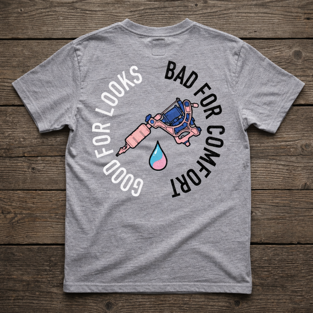 Grey Kuroko Ink T-shirt with Bad for Comfort back print