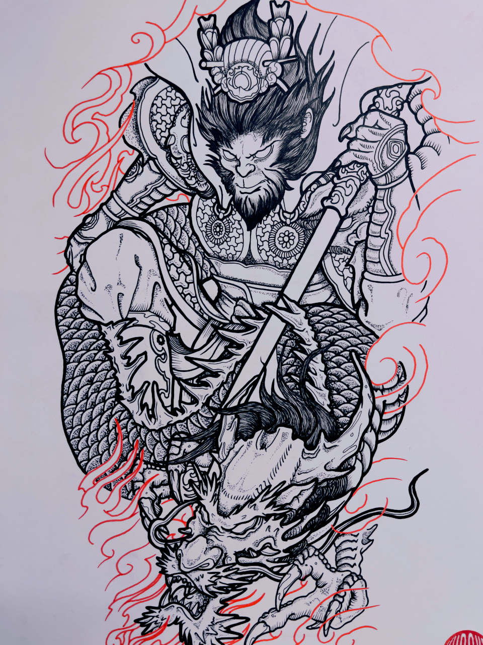 monkey-king-dragon-tattoo-design-kuroko-ink