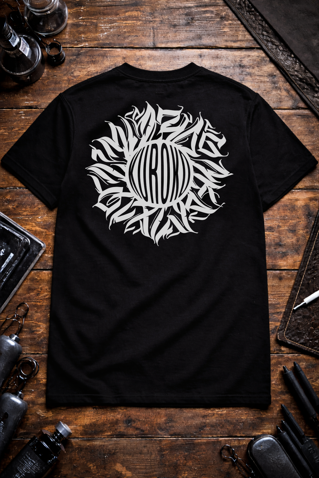 Black Kuroko Ink T-shirt with large back print