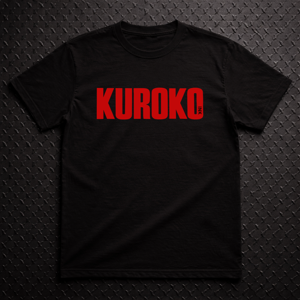 Black Kuroko Ink T-shirt with red front logo