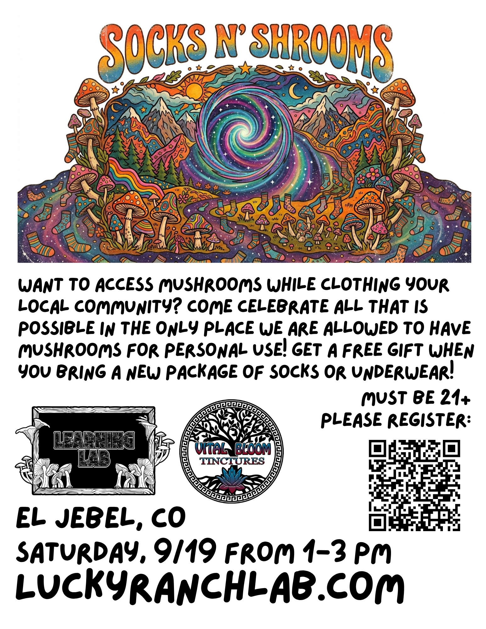 9/19 El Jebel Socks n’ Shrooms 1-3 PM