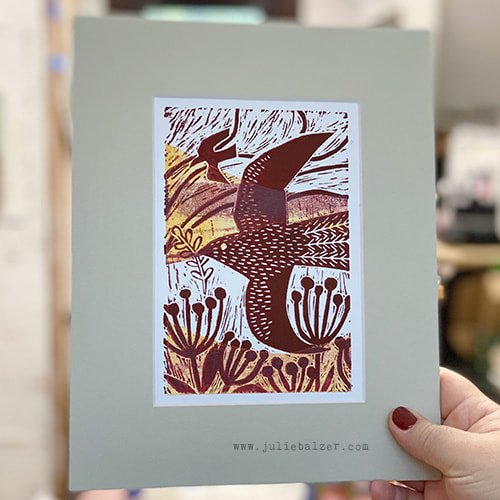 Chine-Collé Bird Scene 7