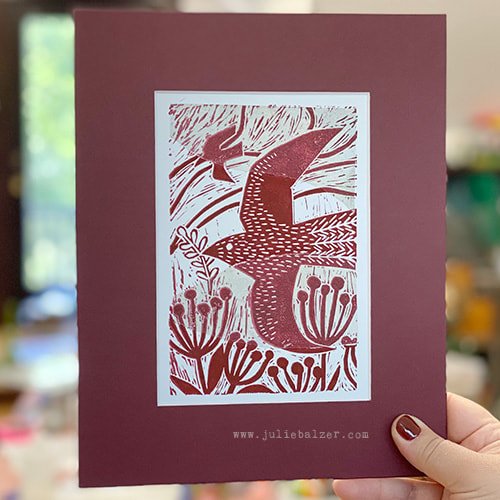Chine-Collé Bird Scene 5