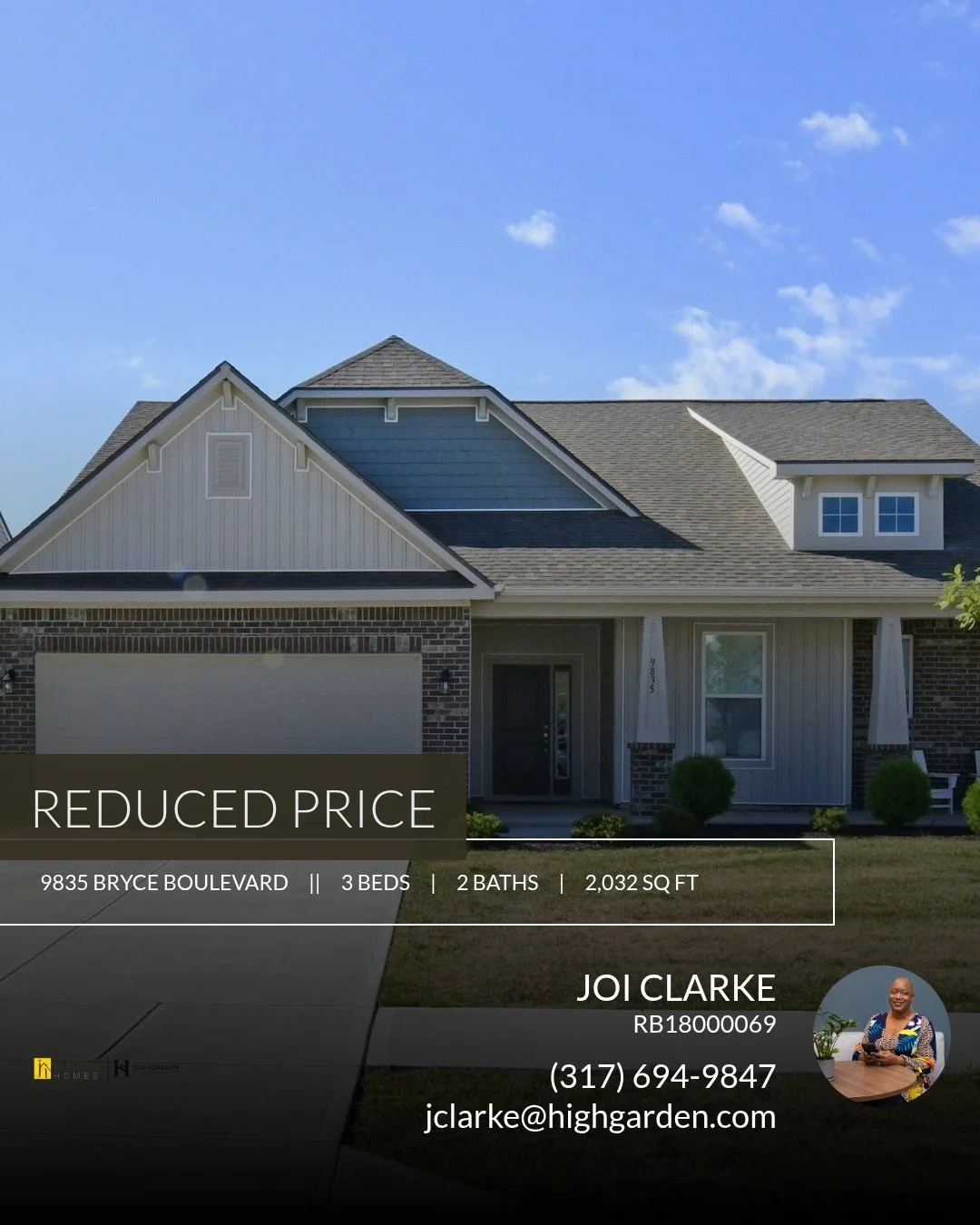 📍 Reduced Price 📍 This recently reduced home at 9835 Bryce Boulevard in Pendleton won't last long, so, don't wait to set up a showing! Reach out here or at (317) 694-9847 for more information!

Joi Clarke
REALTOR&reg; AND SHORT SALES AND FORECLOSUR