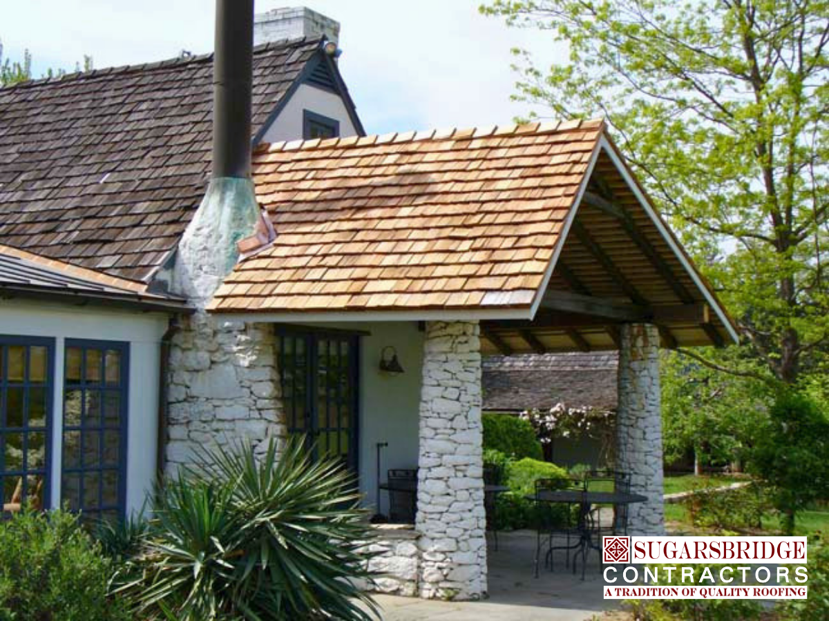 Historic Cedar Shake Roof & Custom Copper Pole Gutters