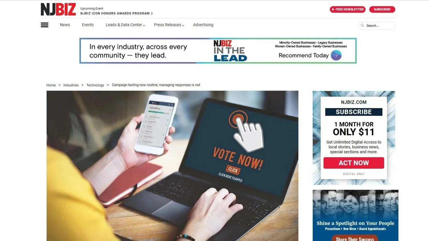 Convos Featured in NJ Biz