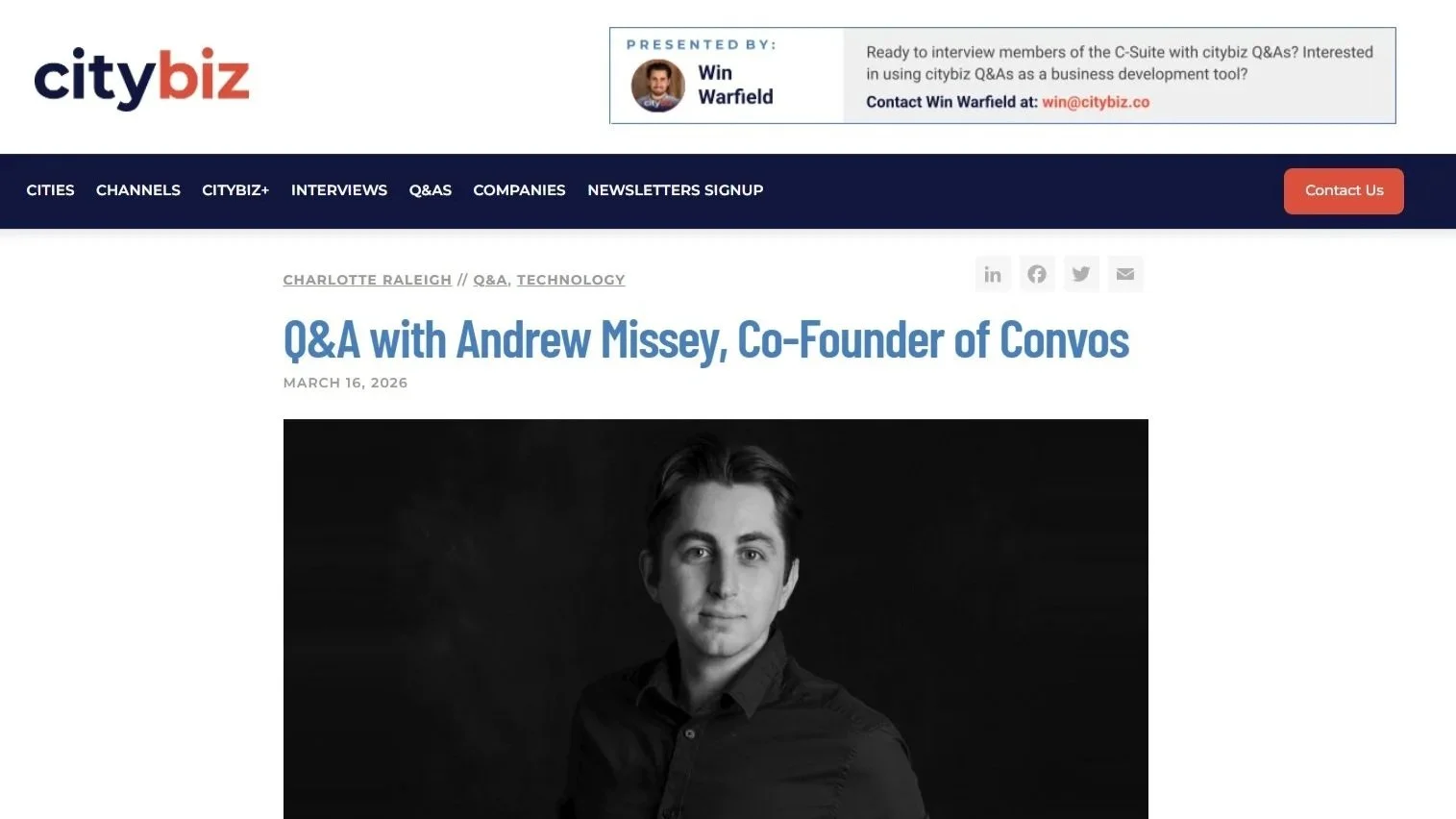 Convos Featured in Citybiz