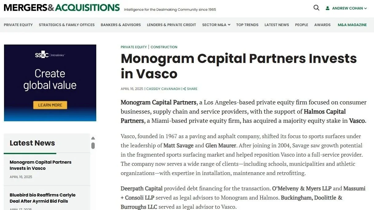 Halmos Capital Featured in Mergers & Acquisitions
