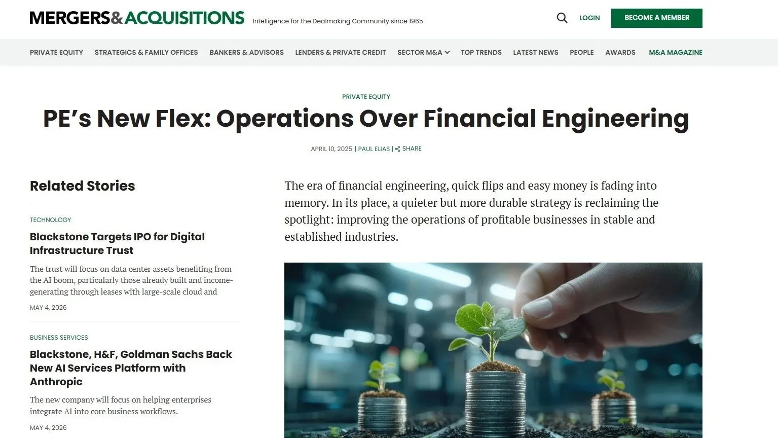 Halmos Capital Featured in The Middle Market / Mergers & Acquisitions
