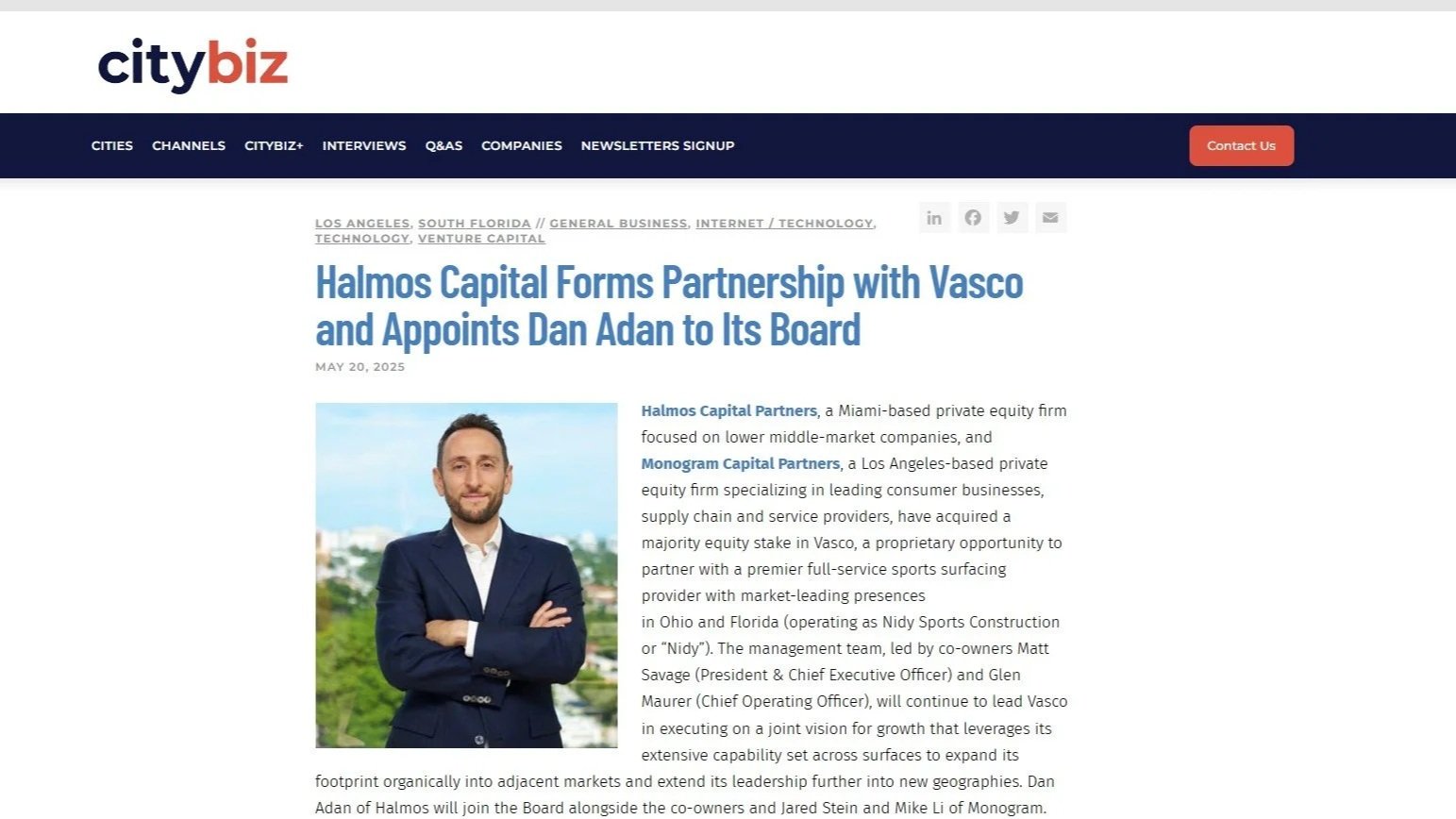 Halmos Capital Featured in Citybiz