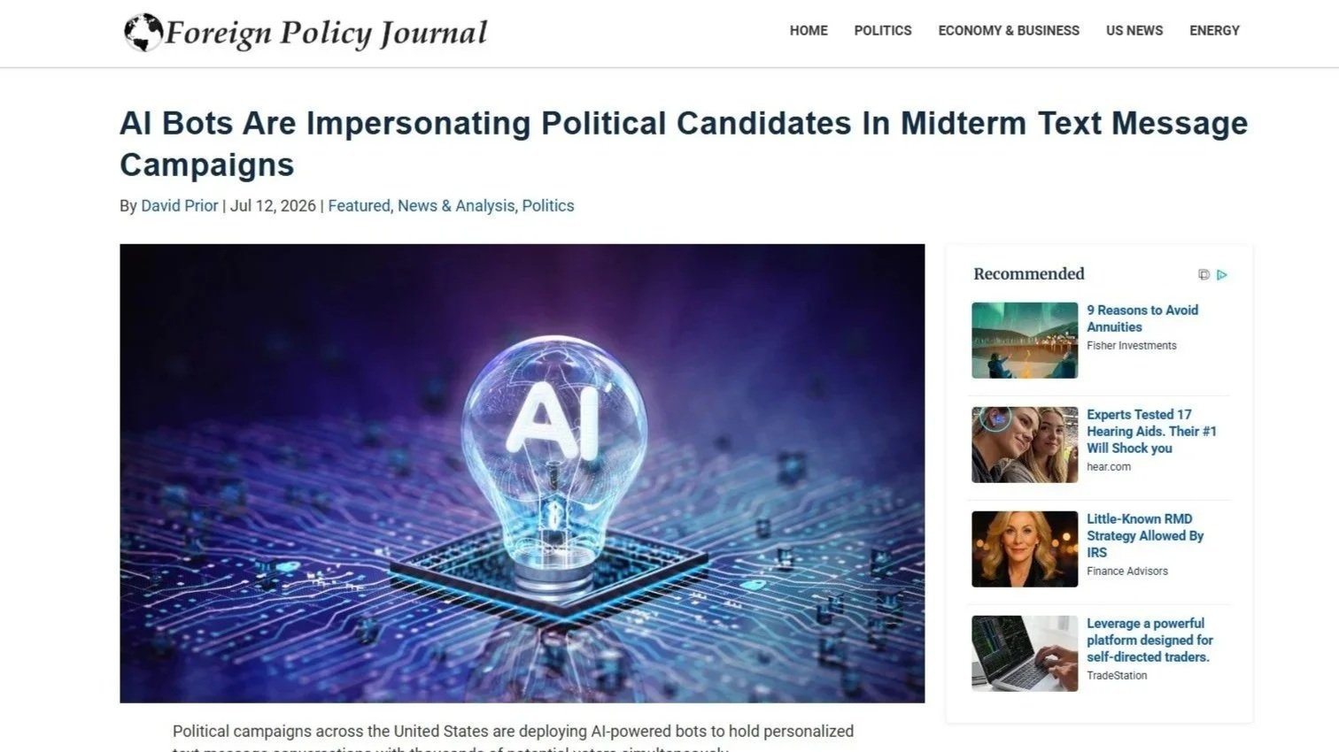 Convos Featured in Foreign Policy Journal