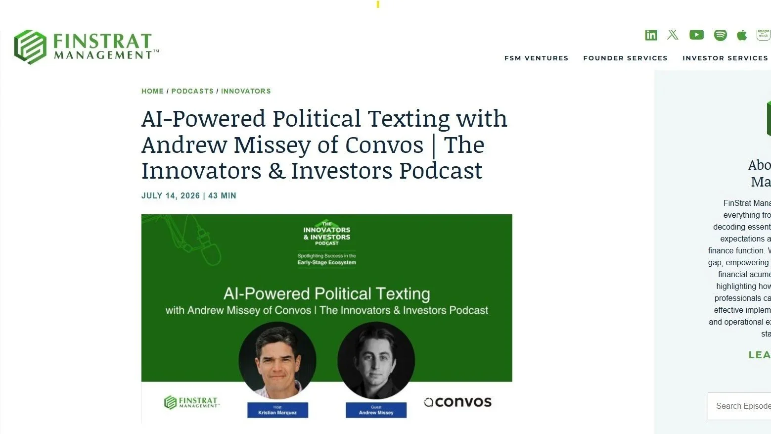 Convos Featured on the Innovators and Investors Podcast