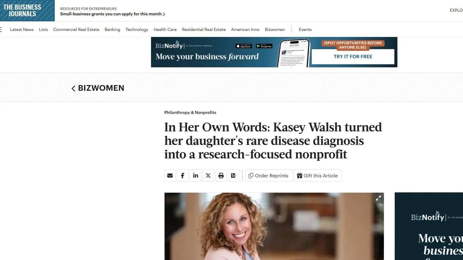Winsights Featured in BizWomen / The Business Journals