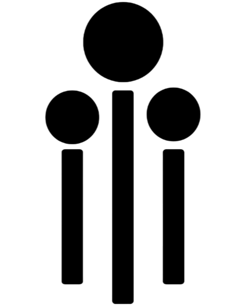 Line drawing of a person standing with arms slightly extended outward and legs apart.