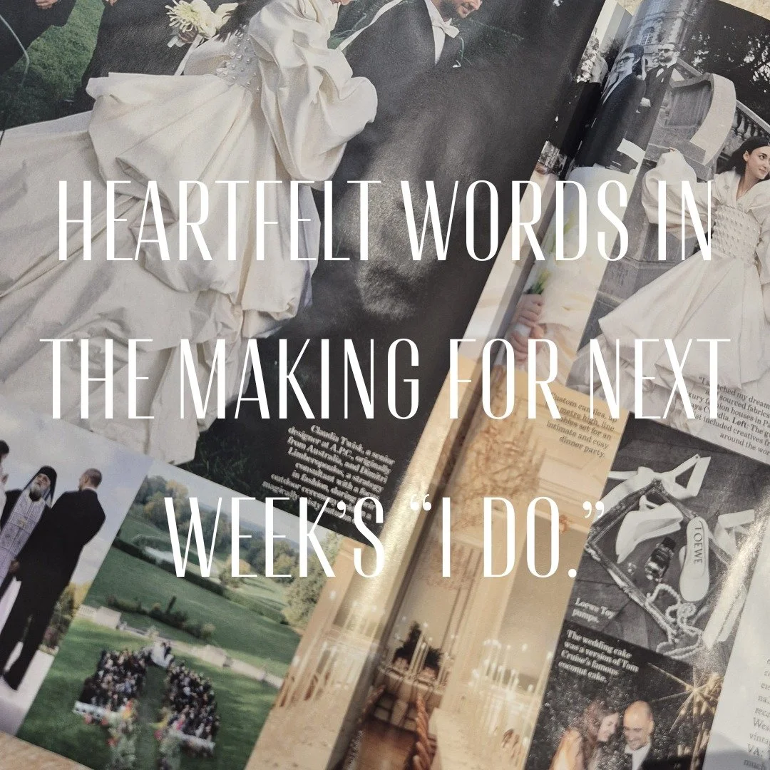 ✨ Ceremony Prep in Full Swing ✨

There&rsquo;s nothing quite like the buzz of preparing for a wedding ceremony. With a stack of wedding magazines at my side and a heart full of ideas, I&rsquo;m busy weaving together a love story that will be shared n