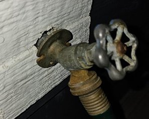 Repair hose bib and attach to house