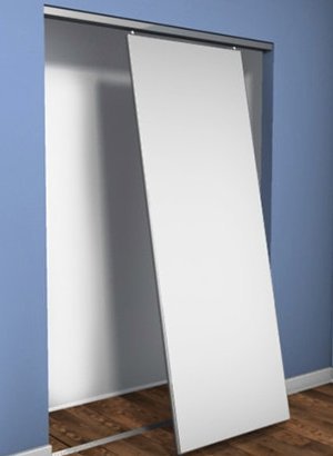Install closet track and hang sliding doors