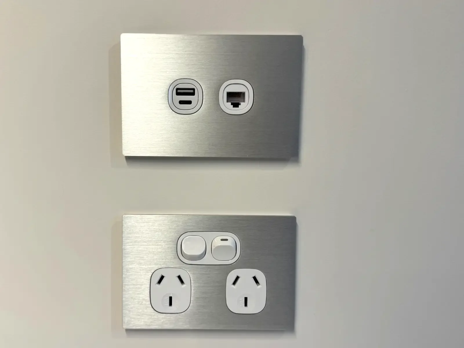 Modern power points and USB outlets installed in new build home by Tweed Electrical, Christchurch electrician