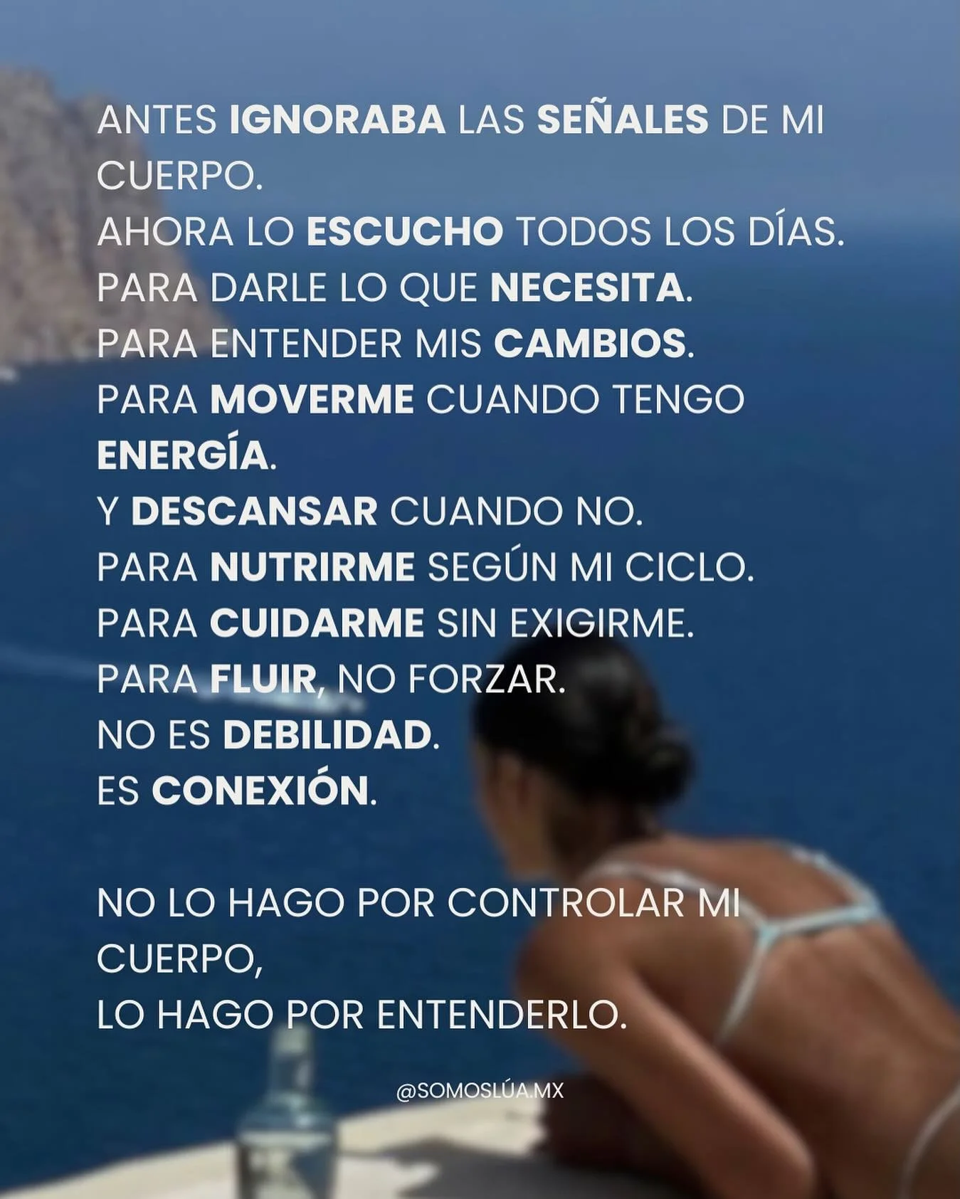 Aprender a escuchar a tu cuerpo lo cambia todo. No se trata de controlarlo, sino de acompa&ntilde;arlo.
De moverte cuando tienes energ&iacute;a y descansar cuando no. De nutrirte, cuidarte y fluir con tu ciclo. No es debilidad, es conexi&oacute;n. 🌕