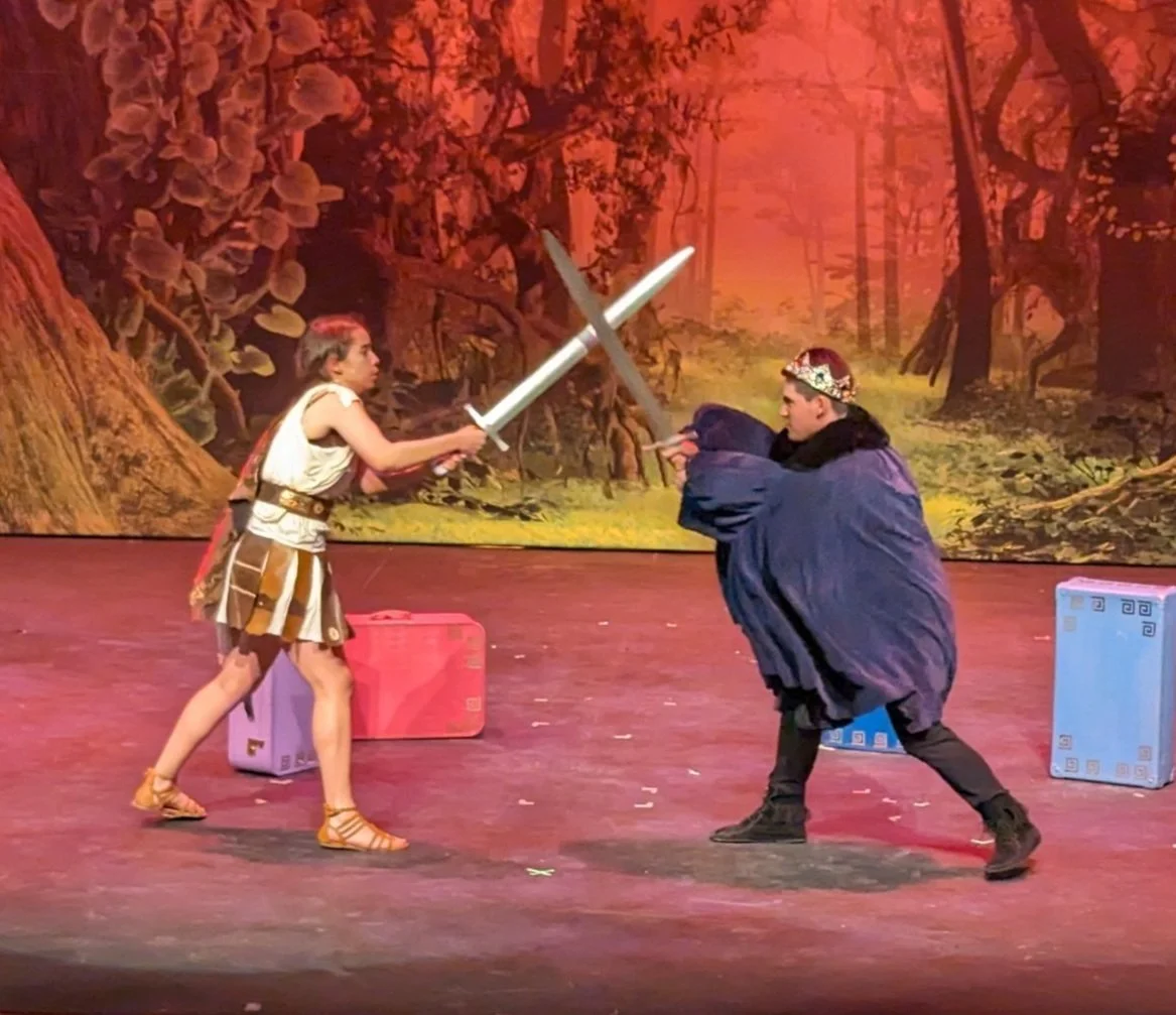 Sarah as Musidorus and the cast of Head Over Heels at The Umbrella Arts Center in Concord, MA