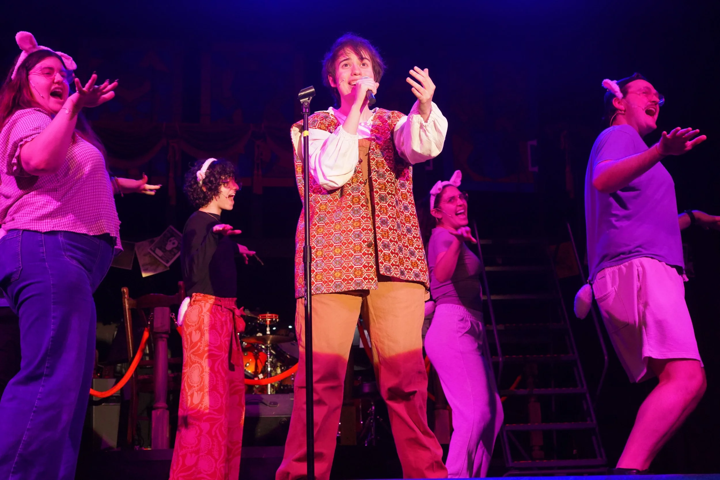 Sarah as Musidorus and the cast of Head Over Heels at The Footlight Club in Boston, MA.
