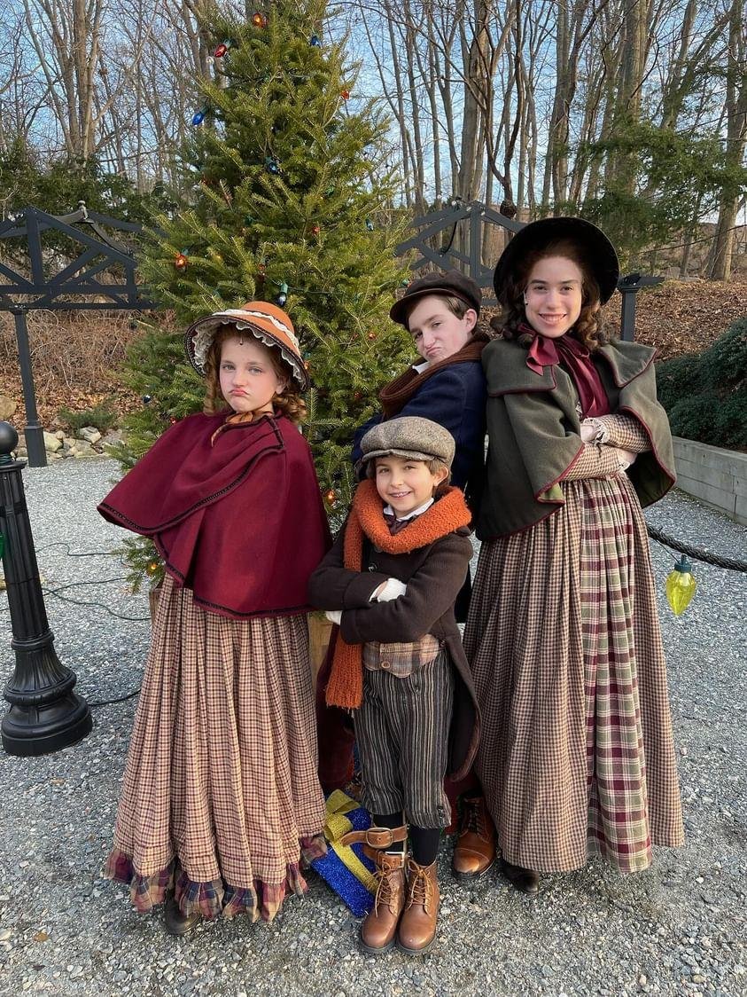 Sarah as Martha Cratchit and the cast of A Christmas Carol at North Shore Music Theatre in Beverly, MA