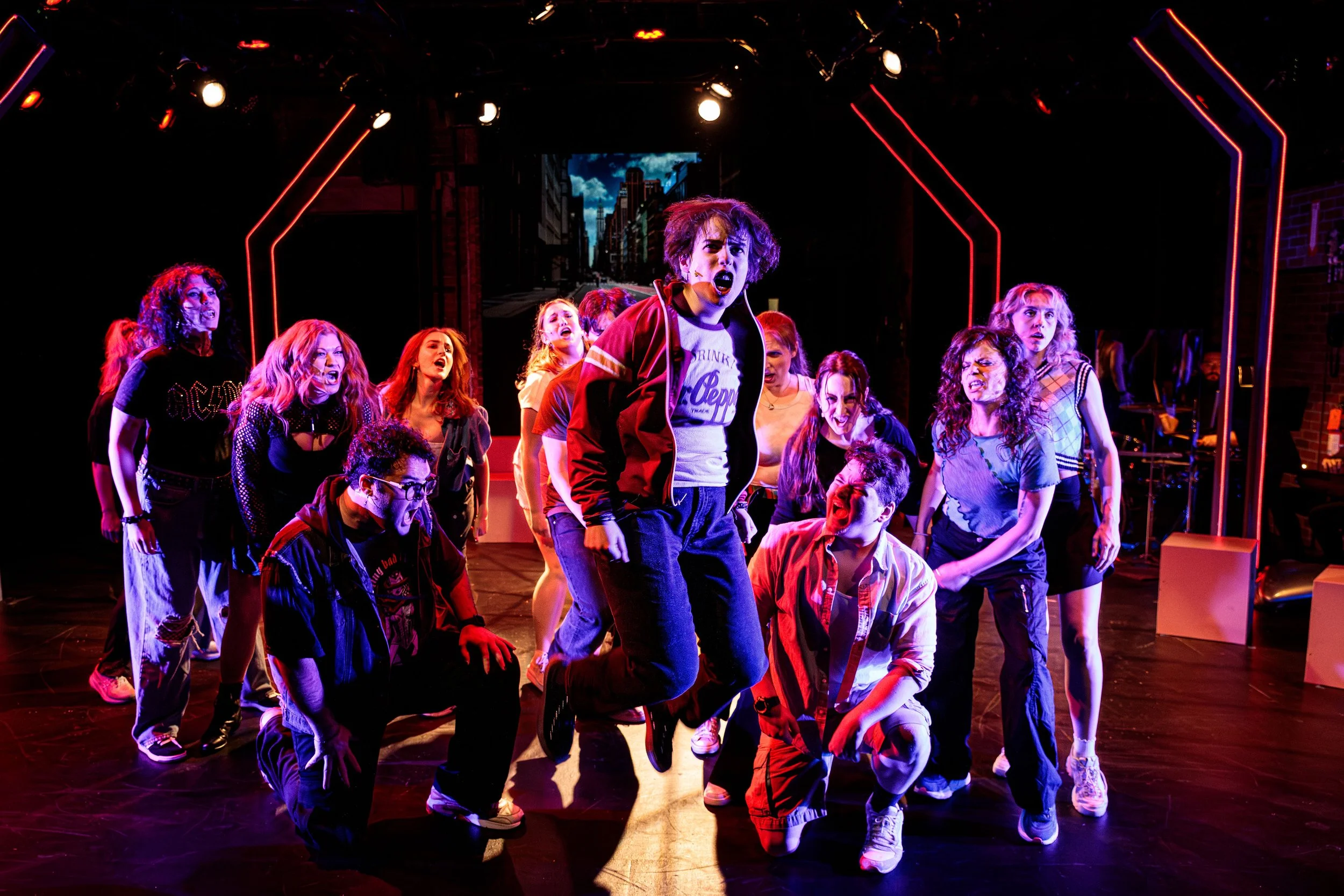 Sarah as Jo and the cast of Jagged Little Pill at Marblehead Little Theatre in Marblehead, MA.