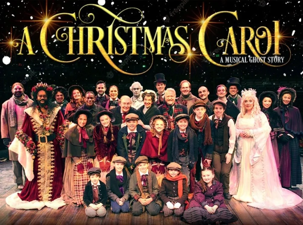 Sarah as Peter Cratchit (Right) and the cast of A Christmas Carol at North Shore Music Theatre in Beverly, MA