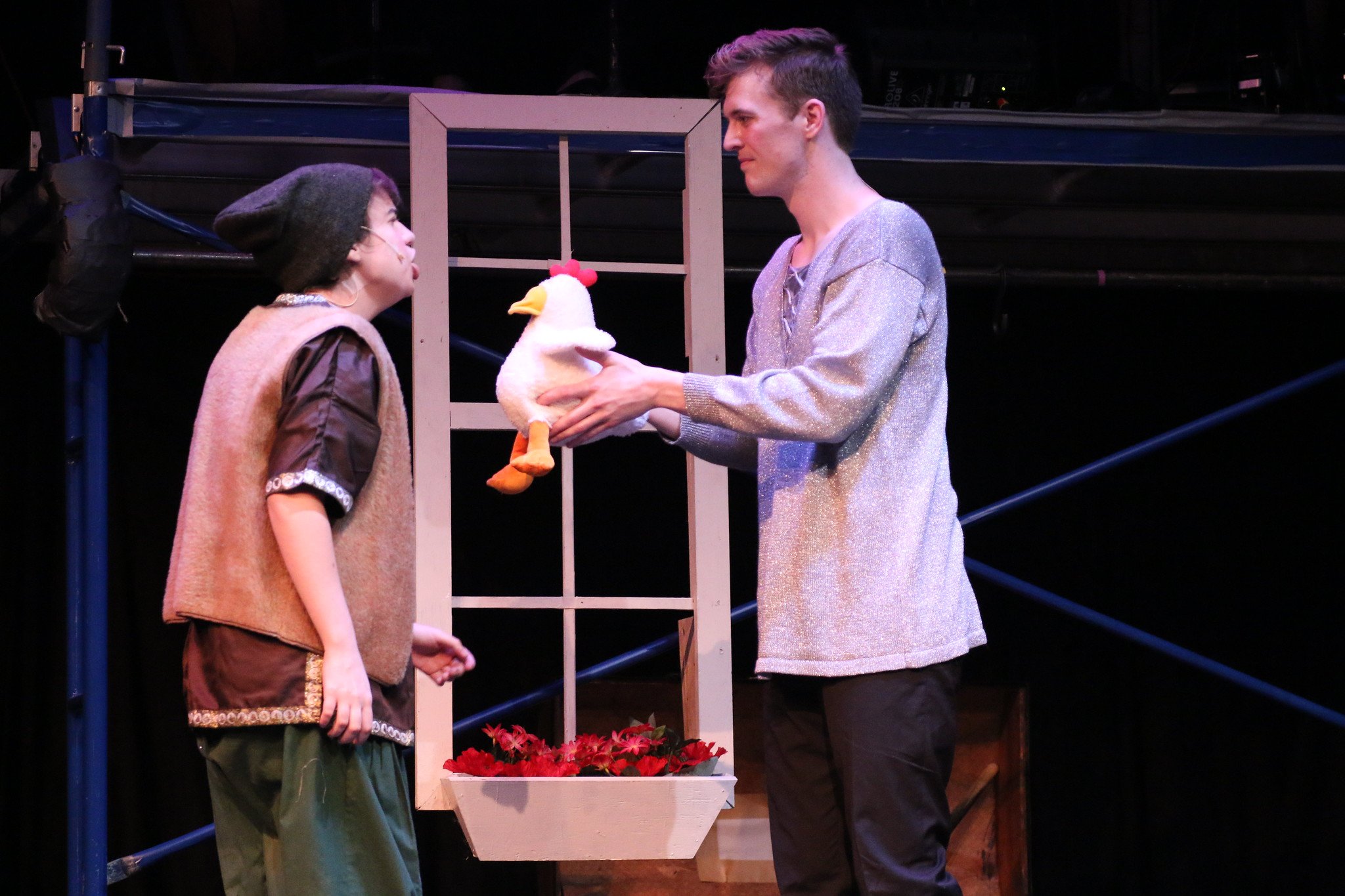 Sarah as Theo and the cast of Pippin at Arlington Friends of the Drama Theatre in Arlington, MA