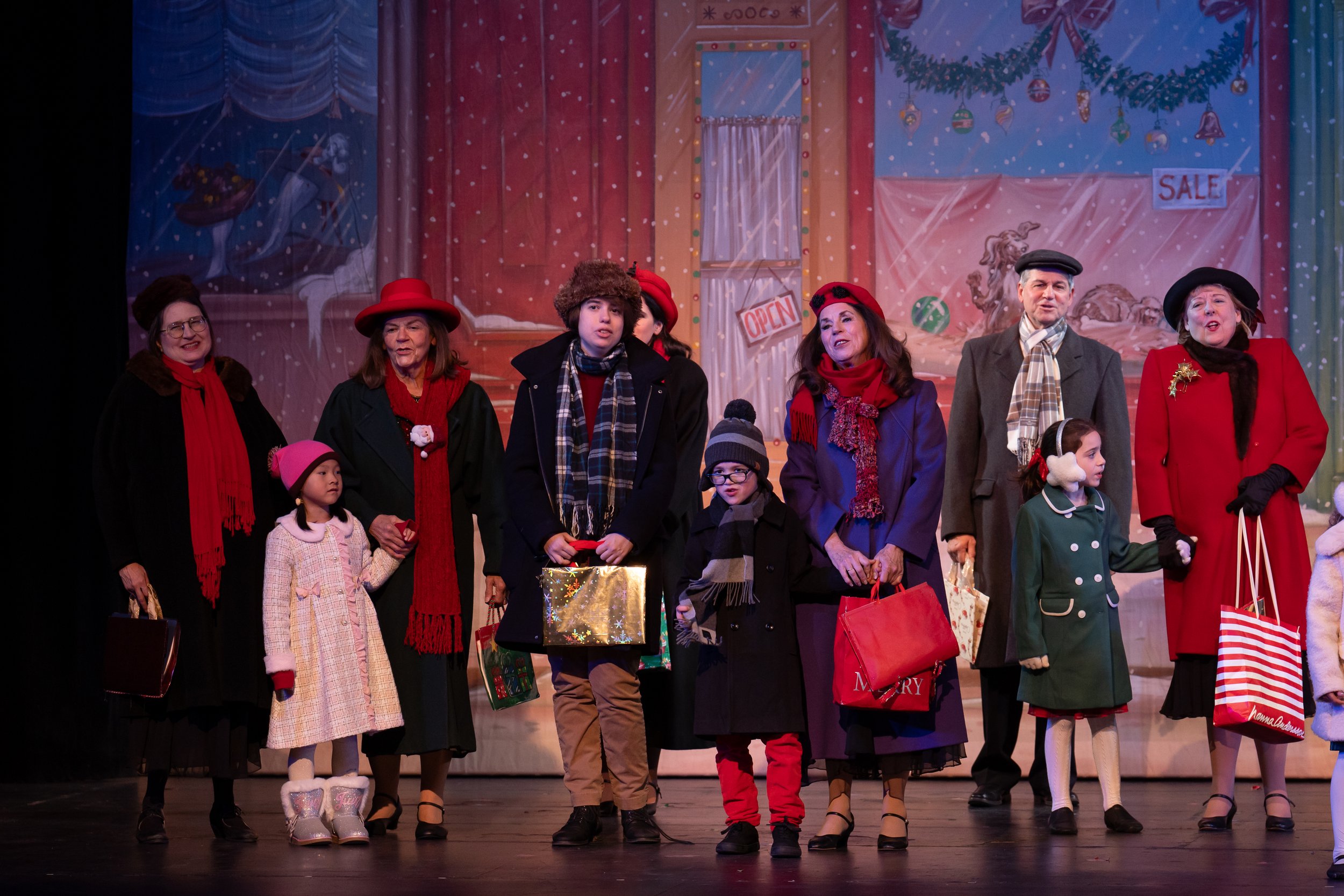Sarah and the cast of ChristmasTime at Reagle Music Theatre in Waltham, MA