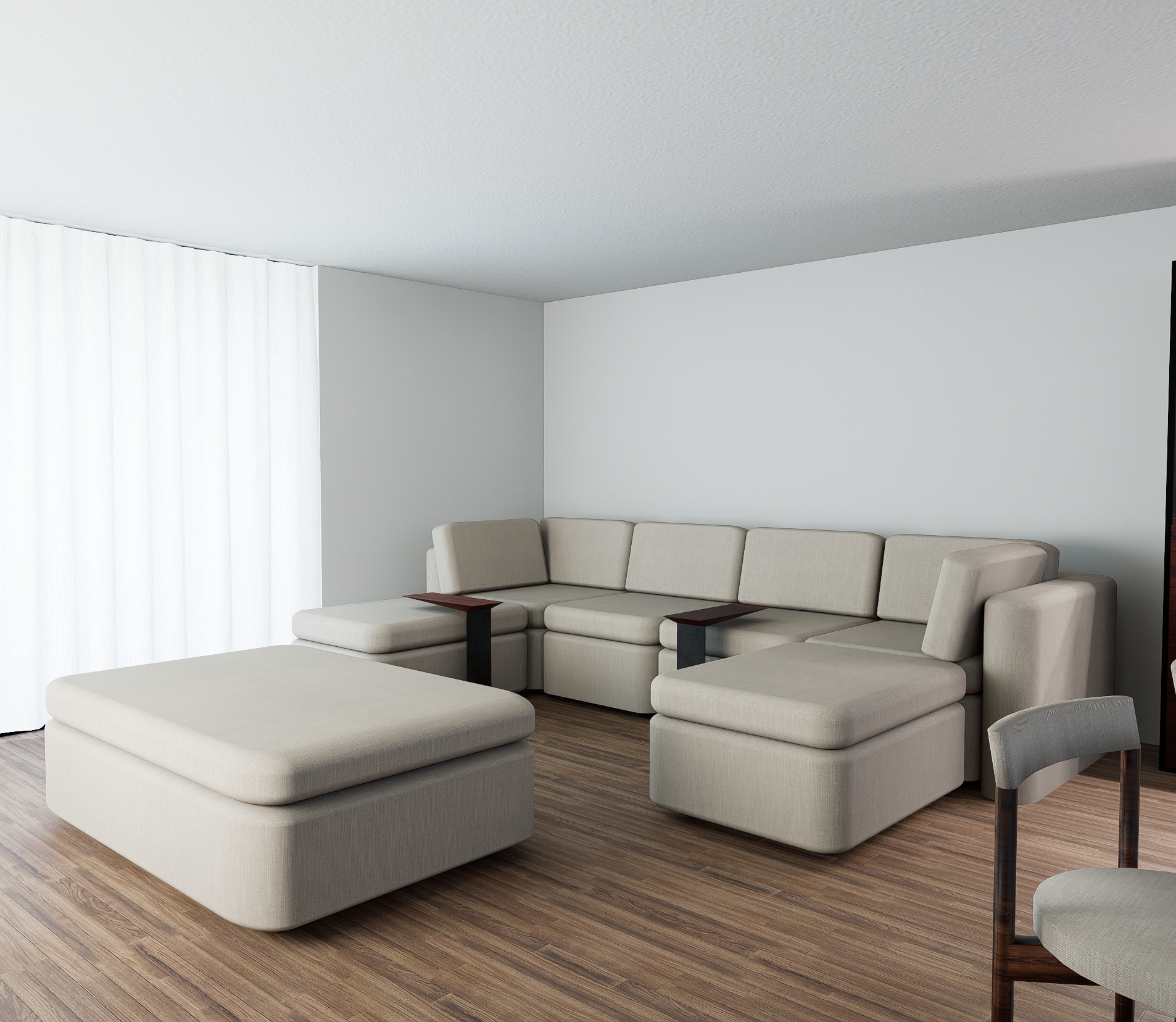 
Sillón modular para TV con tapizado personalizable