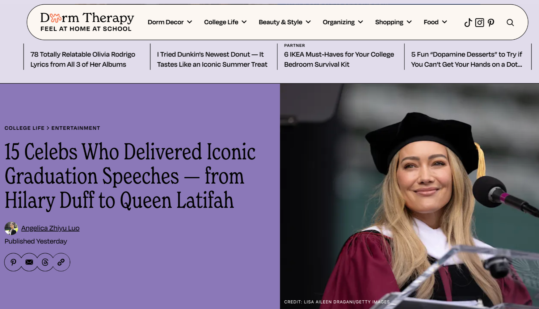 15 Celebs Who Delivered Iconic Graduation Speeches — from Hilary Duff to Queen Latifah