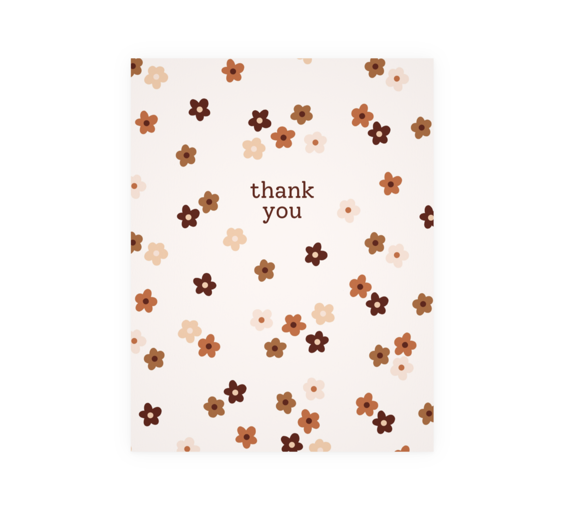 Boho Floral Thank You Card