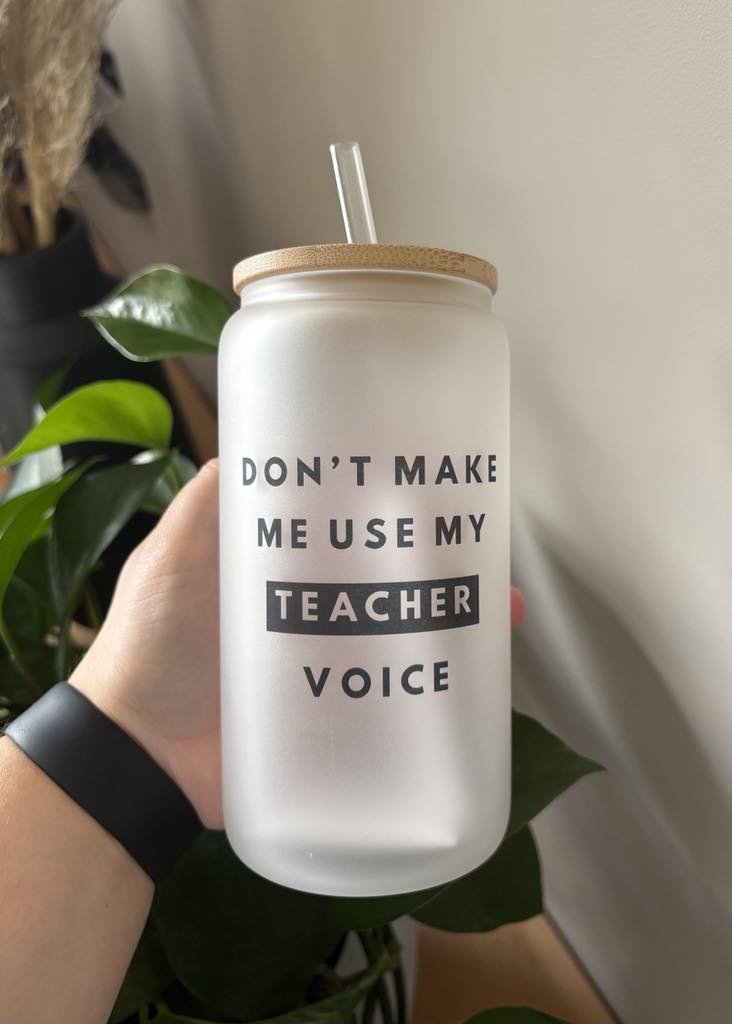 Teacher Voice Glass Tumbler