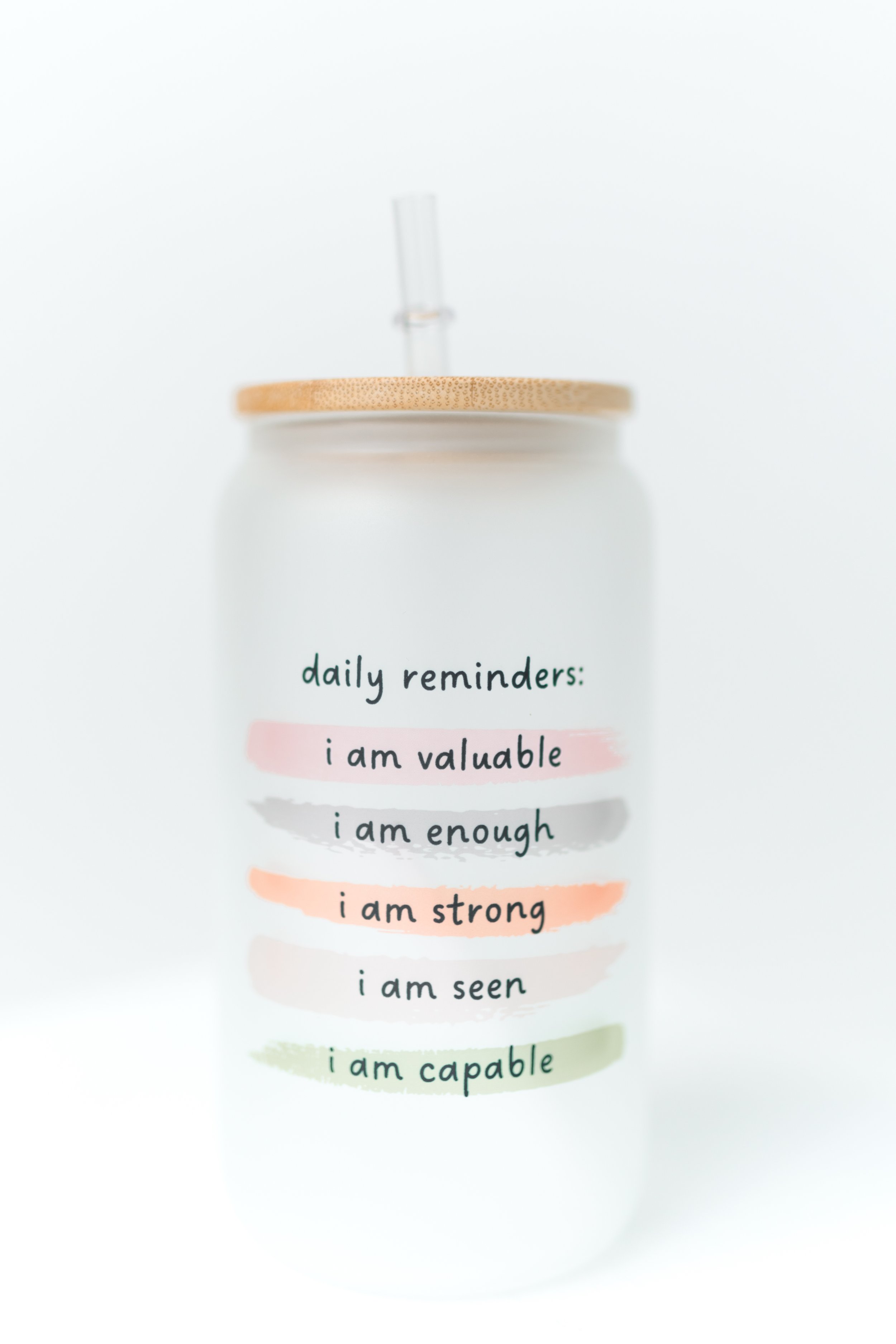 Daily Reminders Glass Tumbler