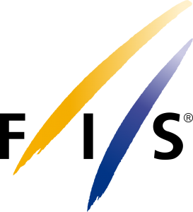 Angled arrow design with gradient colors in yellow and blue