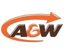 A&W logo with orange arrow