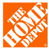Home Depot logo, orange background with white text.
