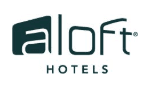 Aloft Hotels logo in dark teal on white background.
