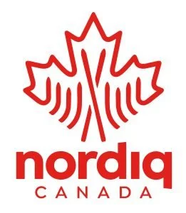 Nordiq Canada logo with stylized maple leaf and crossed ski poles above the text "nordiq canada" in red.