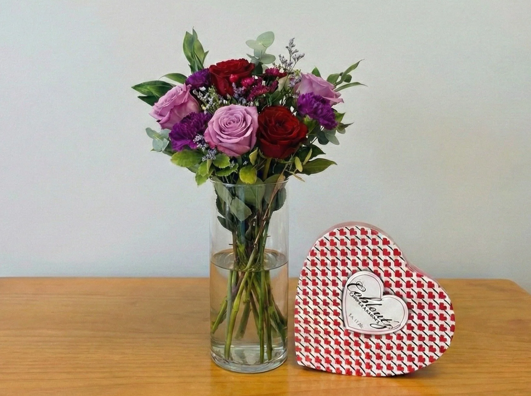 Valentines Day Bouquet - Small Chocolate - Vase