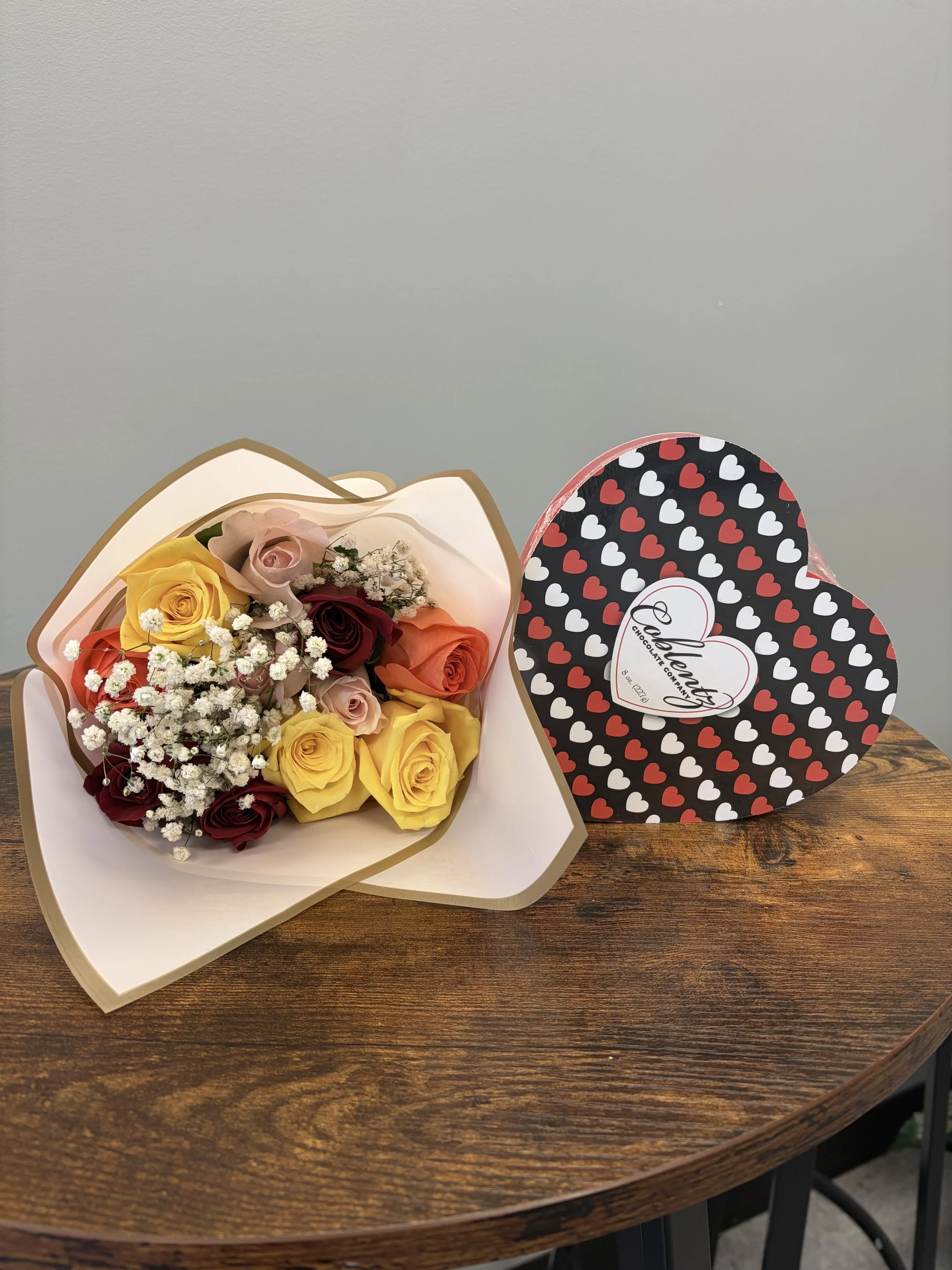 Dozen Rainbow Roses - Large Chocolate