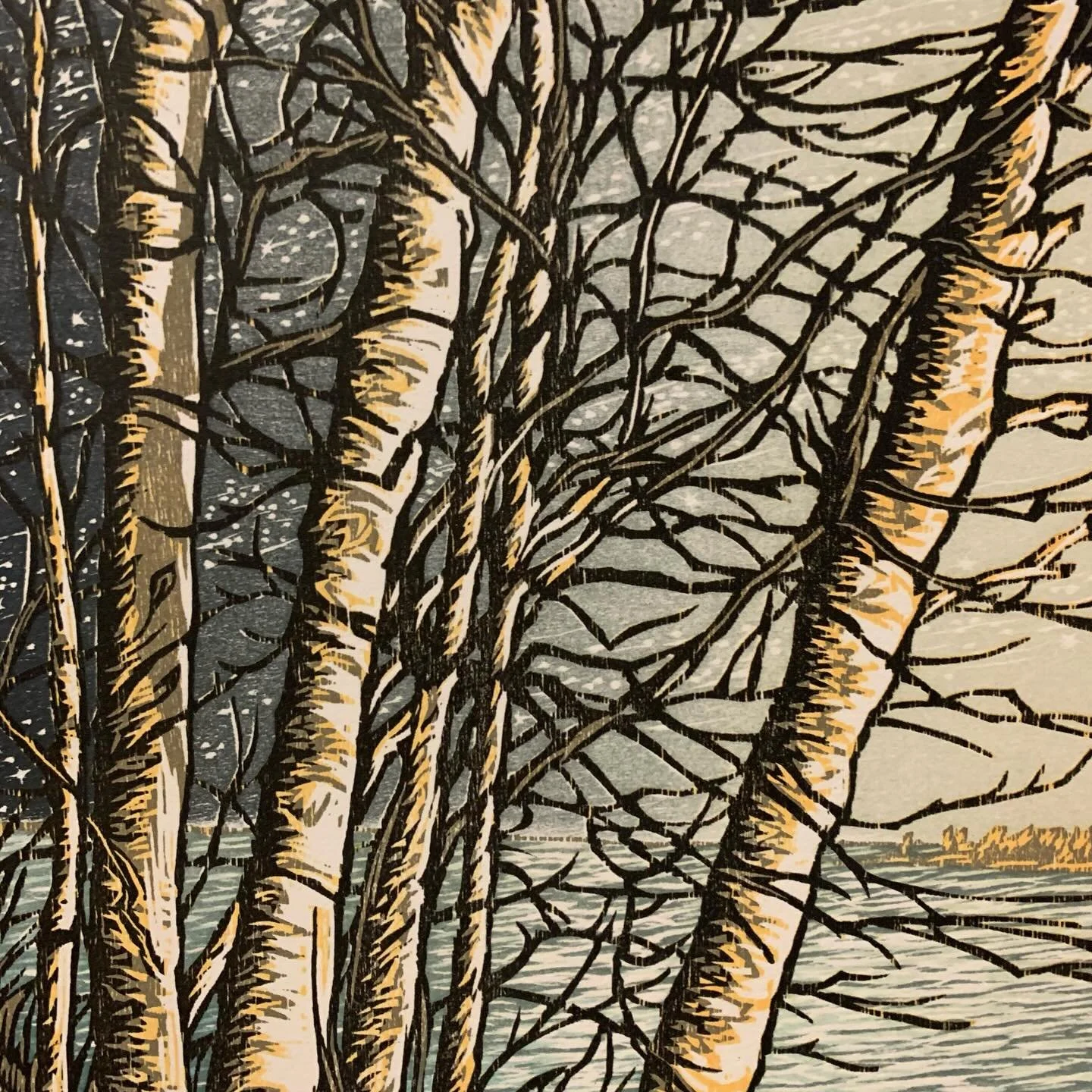 &ldquo;Night Takes to the Lake,&rdquo; in the way that only a woodcut can.
