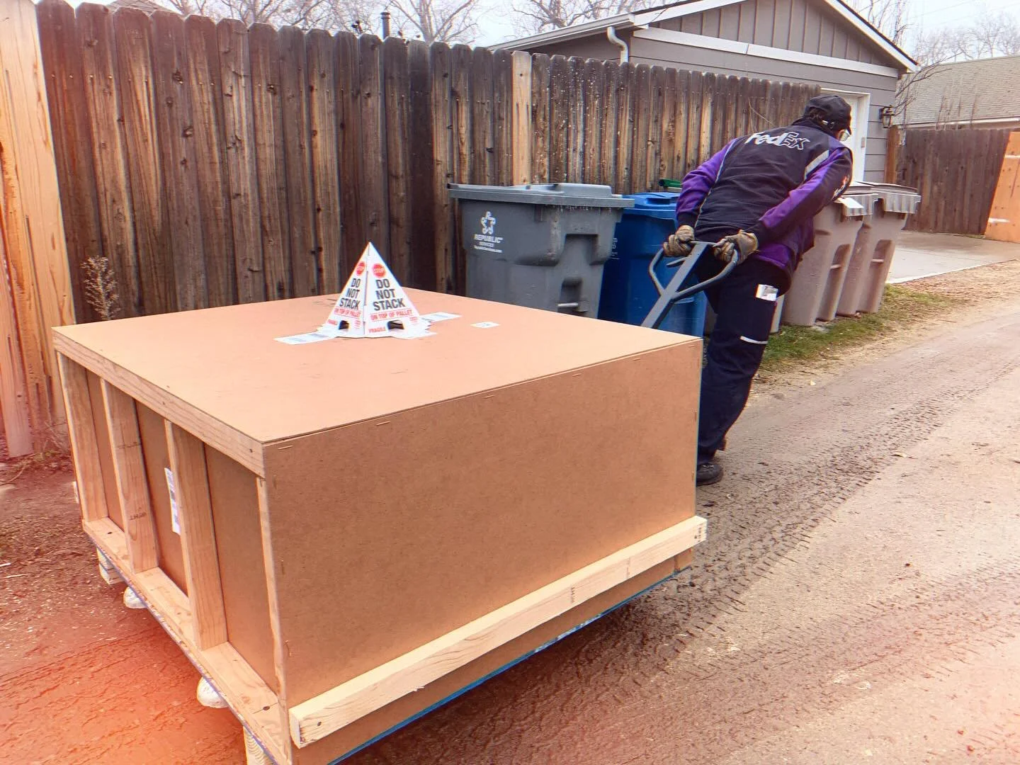 Guess I&rsquo;ll be making large woodcuts for a long time to come. Special delivery from @fedex freight direct from Albuquerque. @takachpress