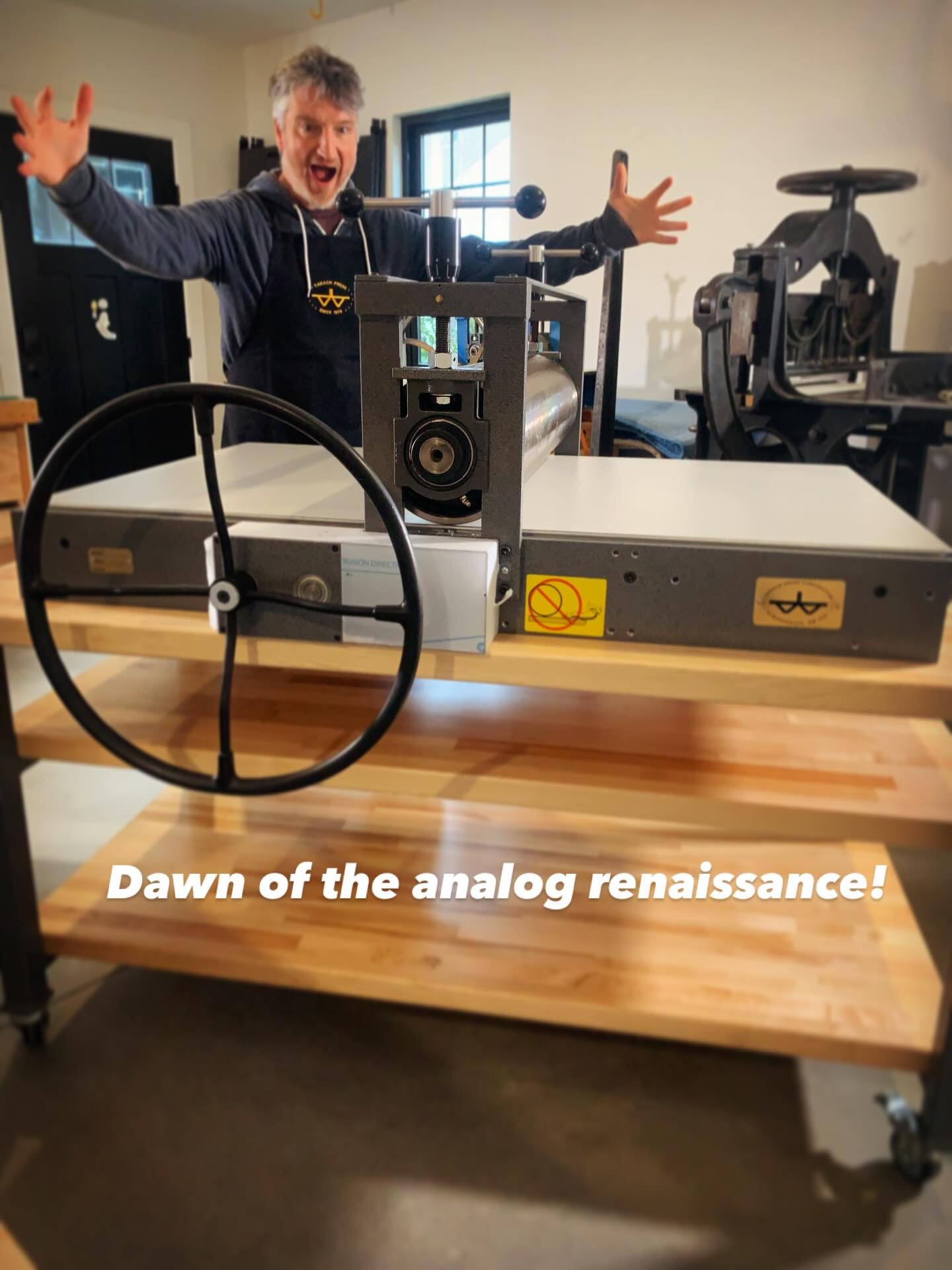 Behold, my second @takachpress! These things are powerful and as we well know can reshape civilization. And to think that they require no electricity. Grateful to the builders of such precise metal machines! Now let&rsquo;s get to work and make some 