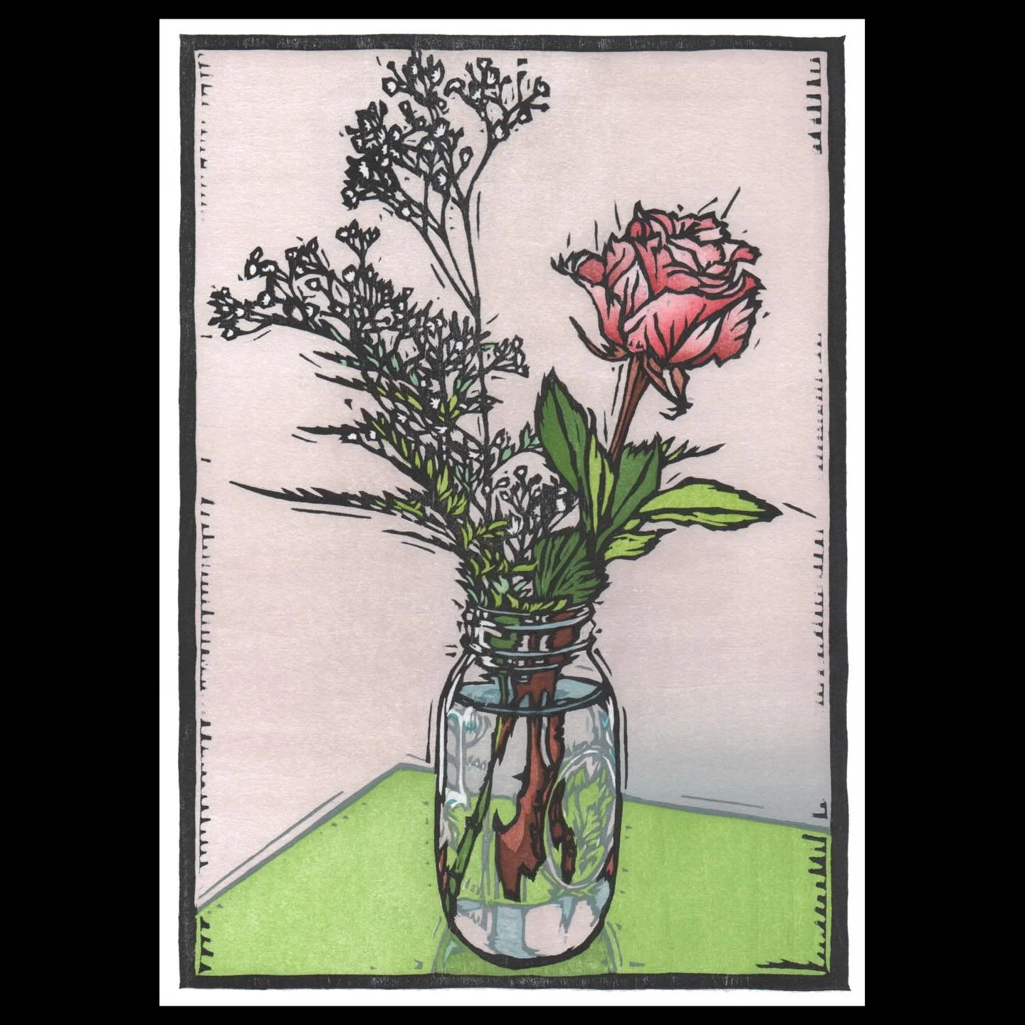 &ldquo;Principle of a Rose,&rdquo; my latest woodcut, is finished and available for purchase. 

Made from four woodblocks and 23 color passes, this print is the perfect Mother&rdquo;s Day gift. 

25% Discount on this new print as well as all small fl