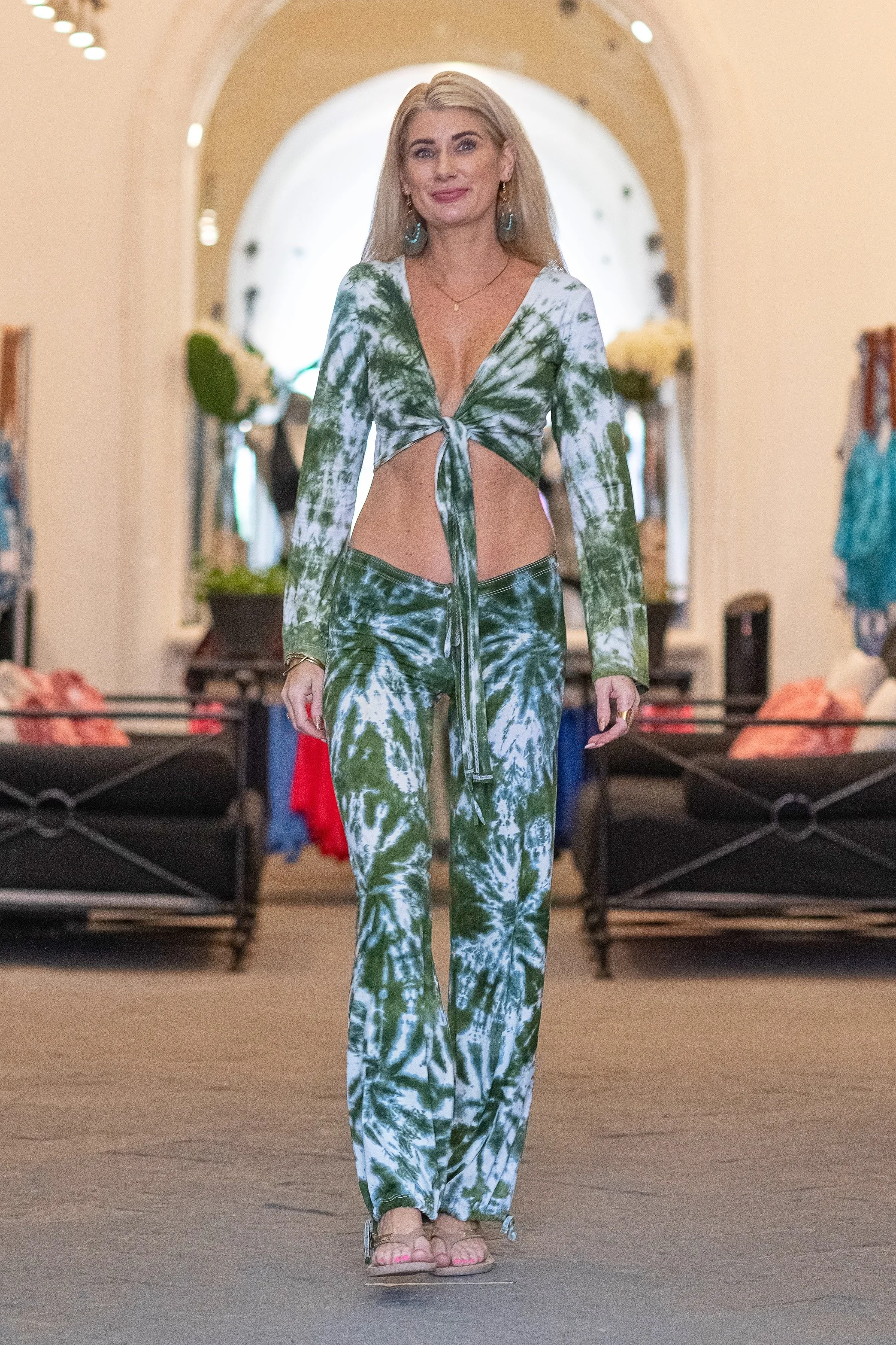 Pantalón Mari Tie Dye - verde militar