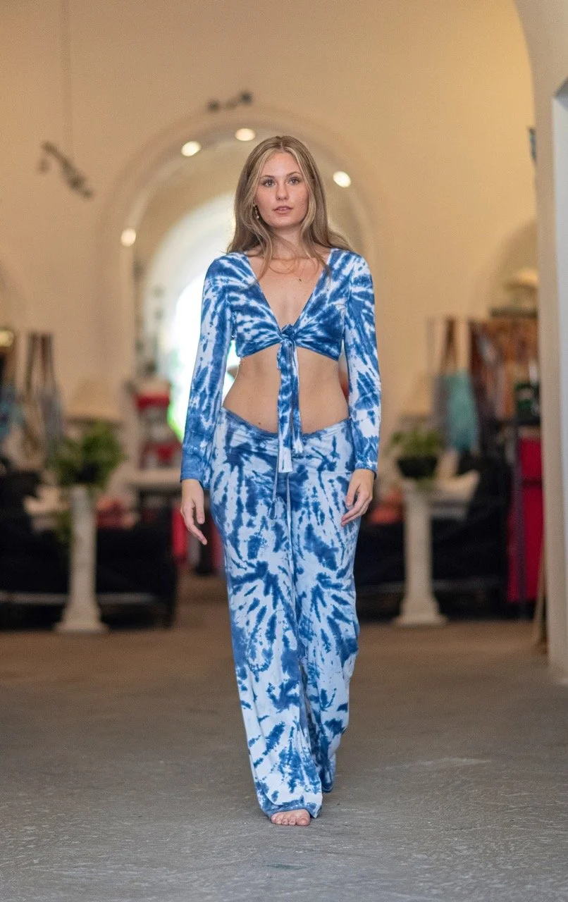 Pantalón Mari Tie Dye - azul marino