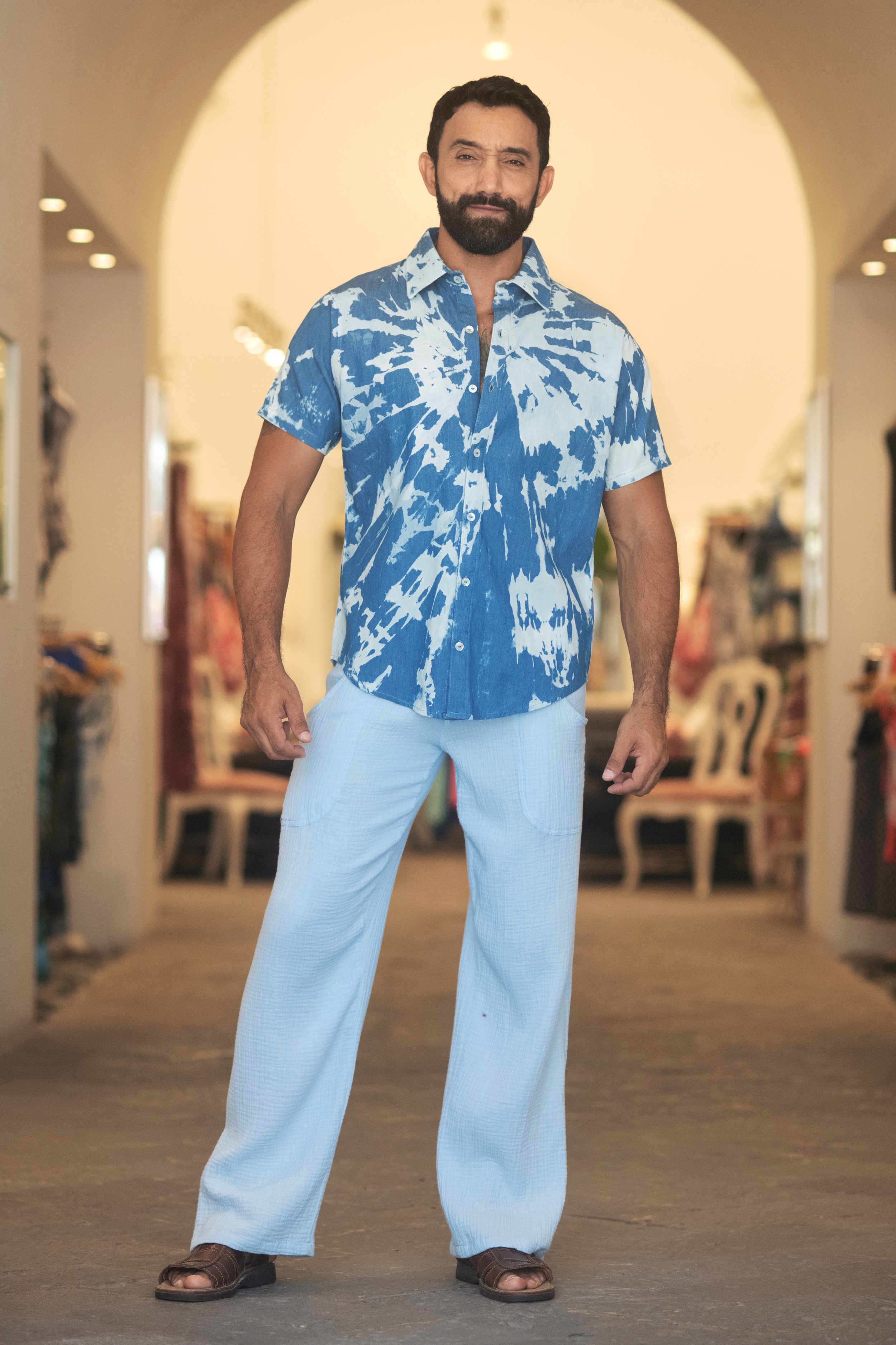 Sam Tie Dye Manga Corta - azul cielo