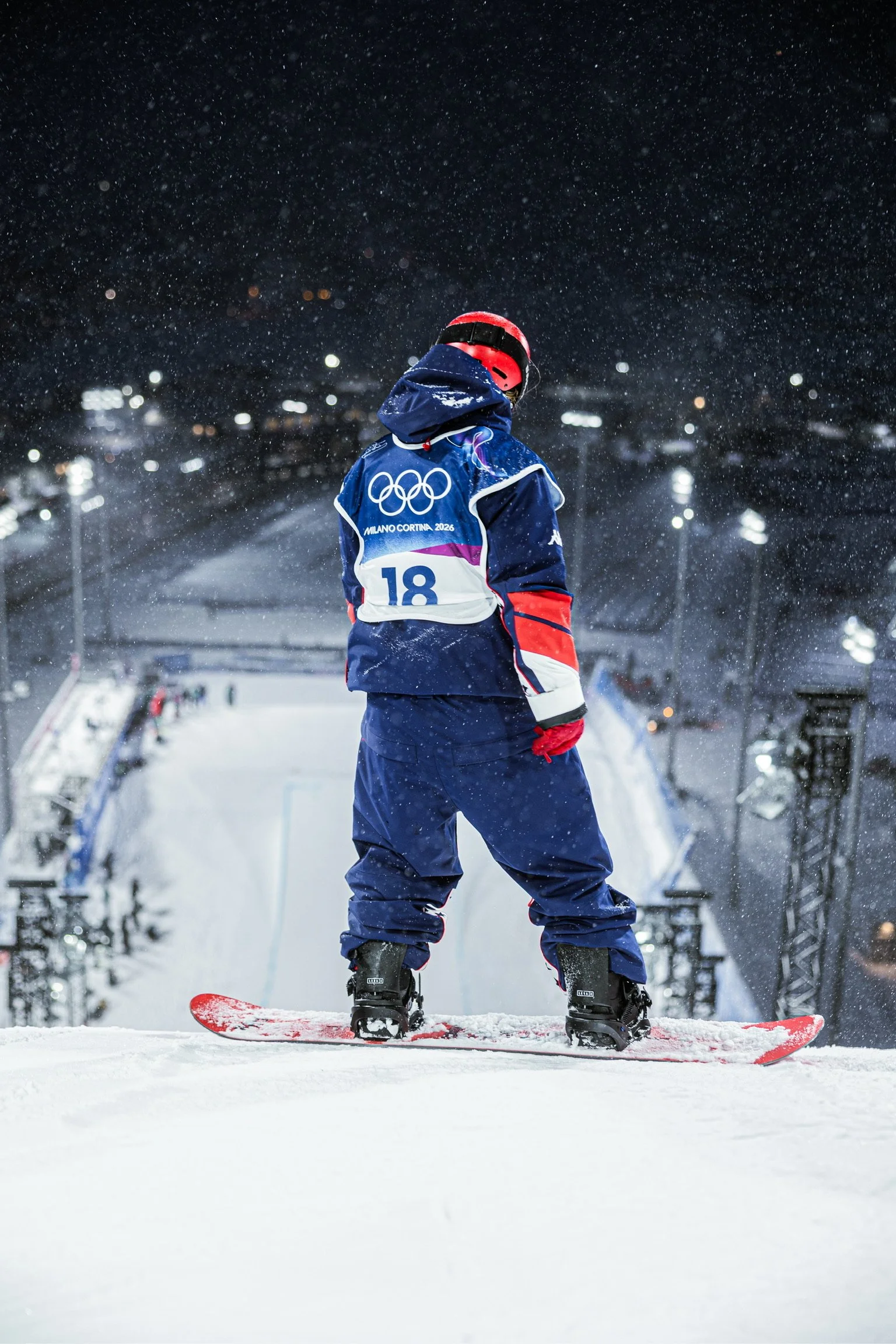 Olympic Snowboarder Hahna Norman big air board grab